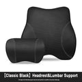 Porsche-Style Genuine Leather Lumbar Support and Neck Pillow(Headrest + Lumbar Support)