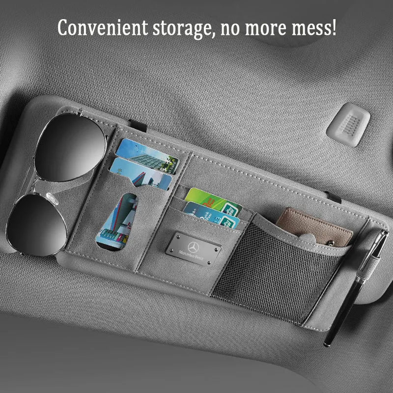 Vehicle-mounted Multifunctional Premium Suede Sun Visor Storage Bag