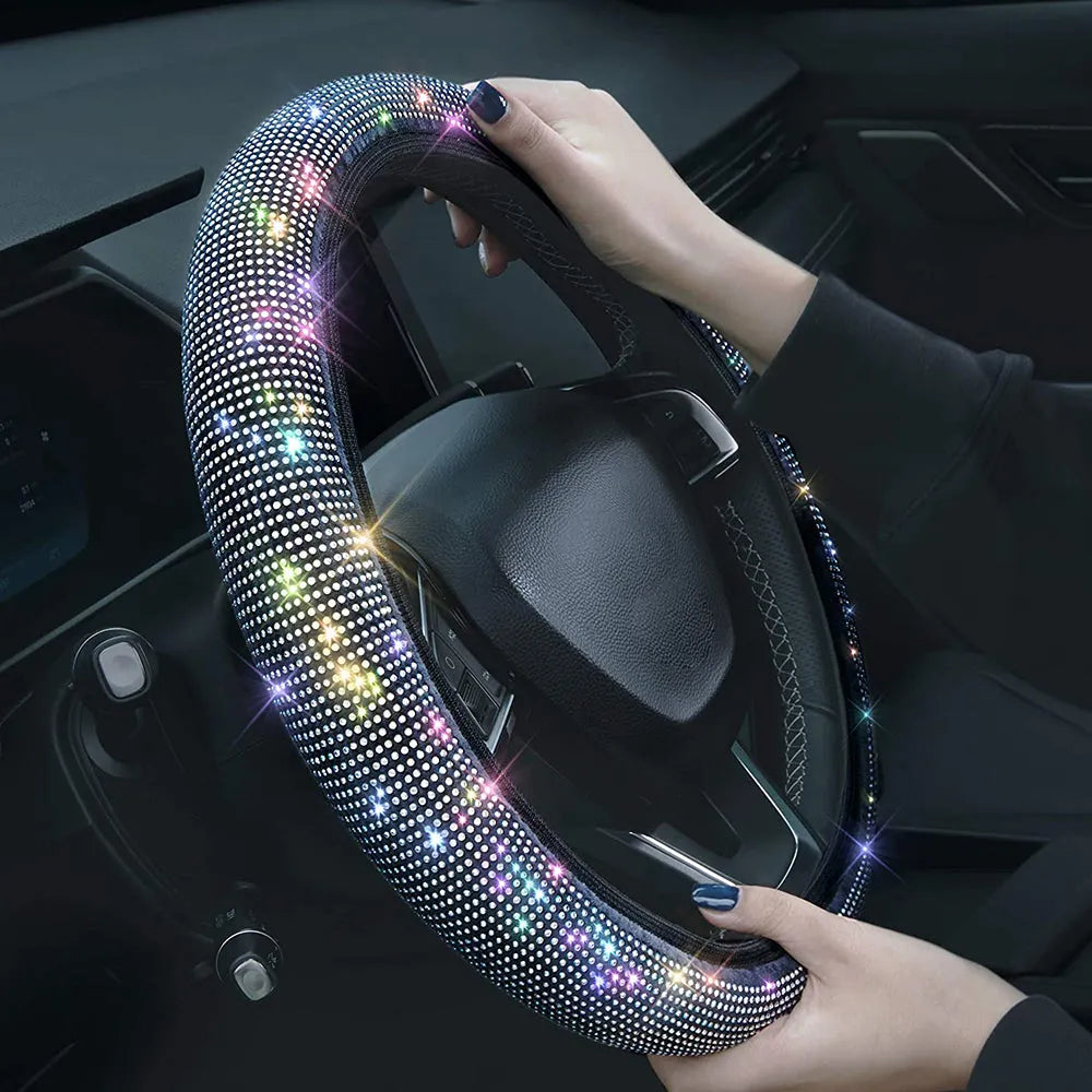 Car Elastic Diamond Steering Wheel Cover