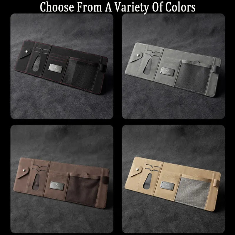 Vehicle-mounted Multifunctional Premium Suede Sun Visor Storage Bag