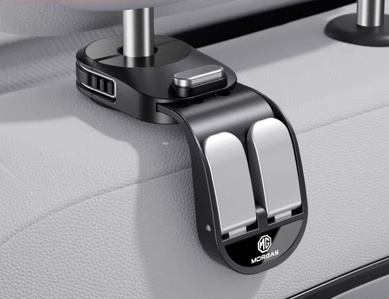 Retractable Dual-Row Car Seat Hooks